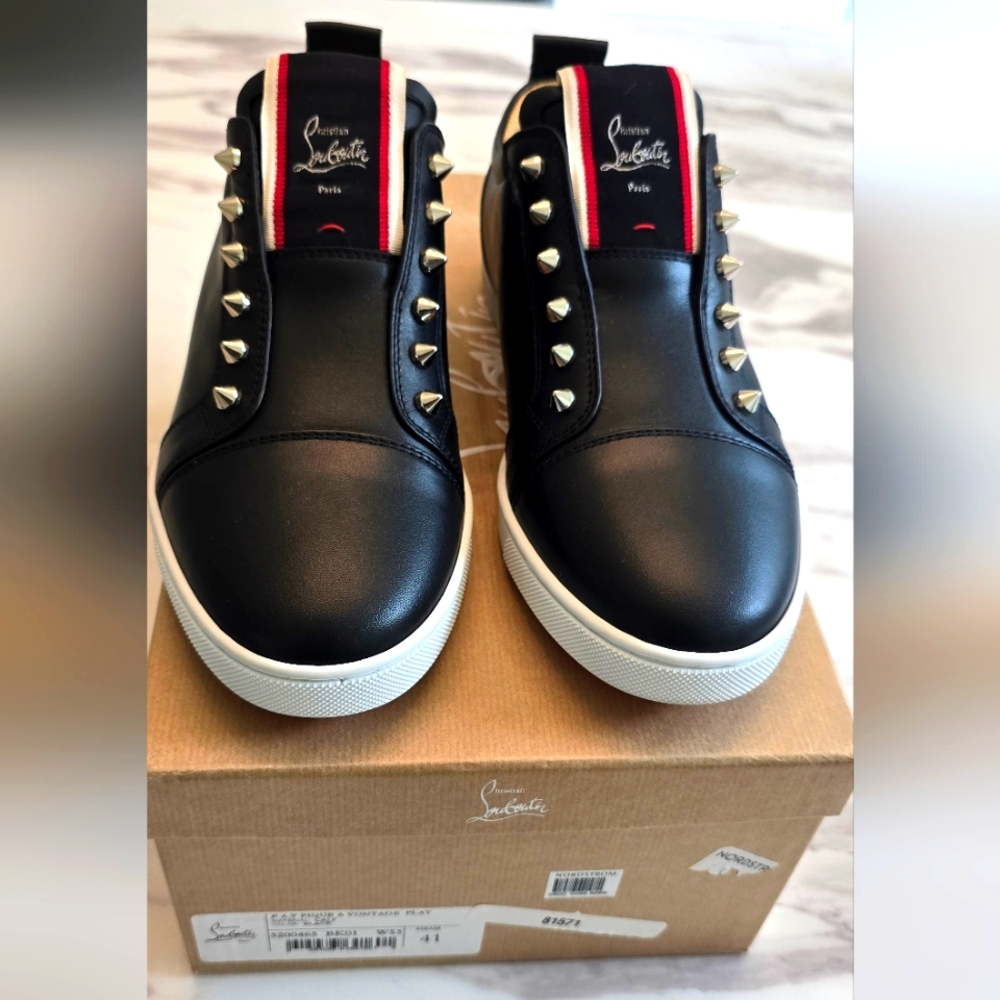 Christian Louboutin Black Studded Men's Shoes